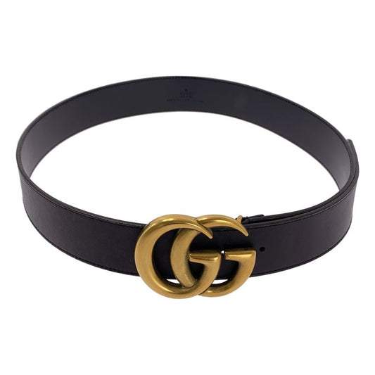 Gucci | GG Marmont Double G Buckle Belt | 80 32 | Gold Dark Brown | Men's