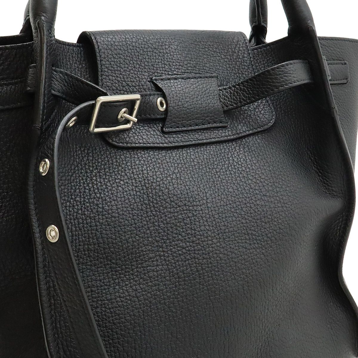 Celine Big Bag Small Handbag 2WAY Shoulder Bag Crossbody Leather Black Black
