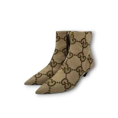 Gucci Boots Short Shoes Canvas Beige Brown Balenciaga GG Logo