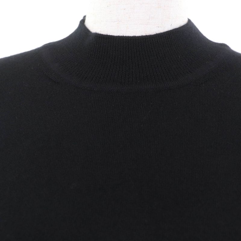 Hermes 24SS 4e2671d5 Wool Cashmere Embroidered Design Long Sleeve Knit Black 38