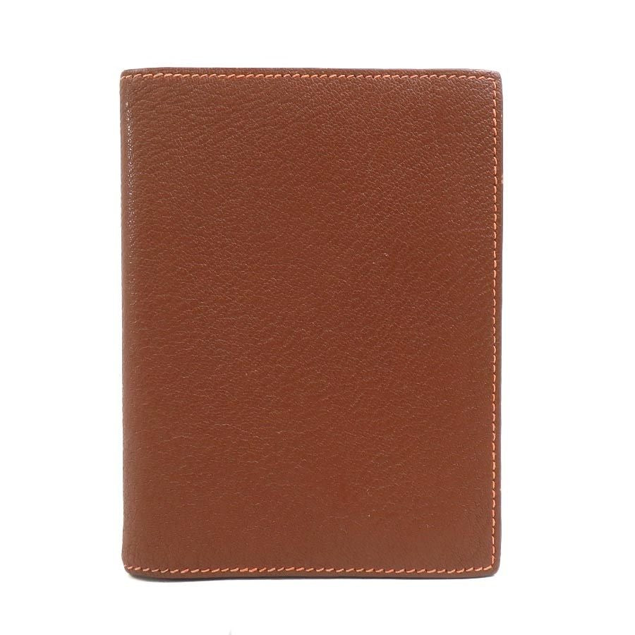 Hermes Notebook Cover Leather Brown Orange