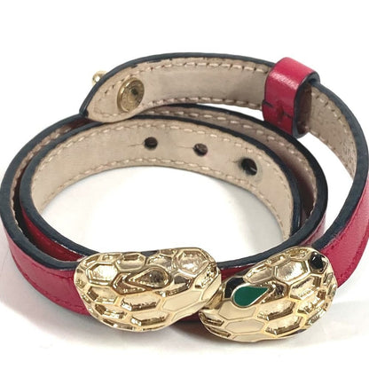 Bvlgari Bracelet Serpenti FO Logo Leather Pull Pink