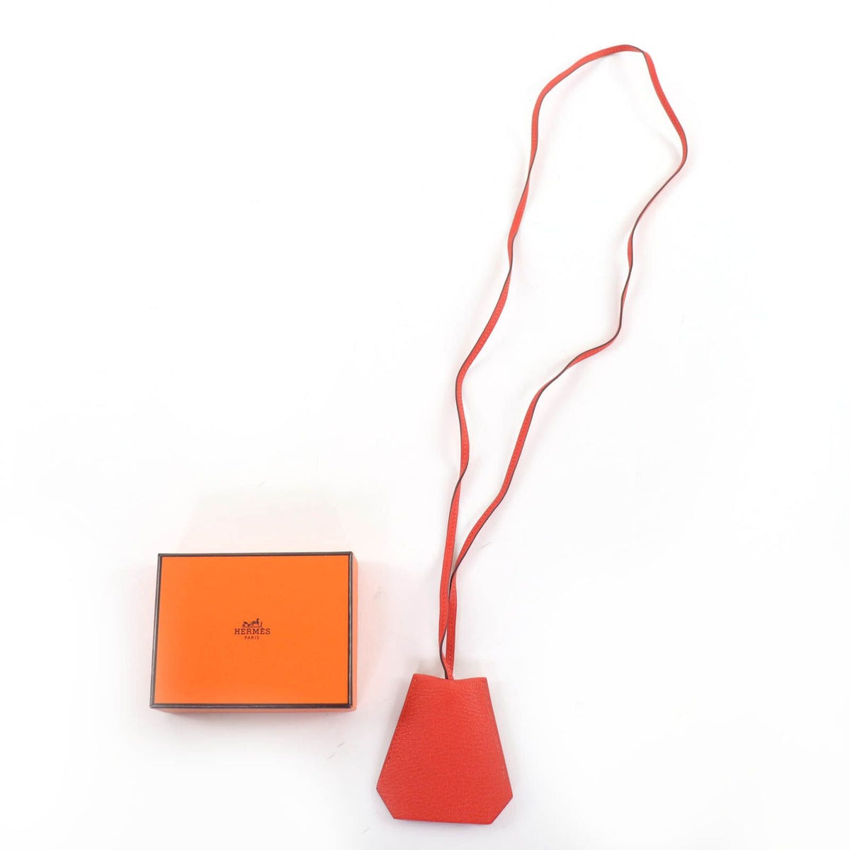 Hermes Clochette Necklace Chevre Capucines Silver — view 2