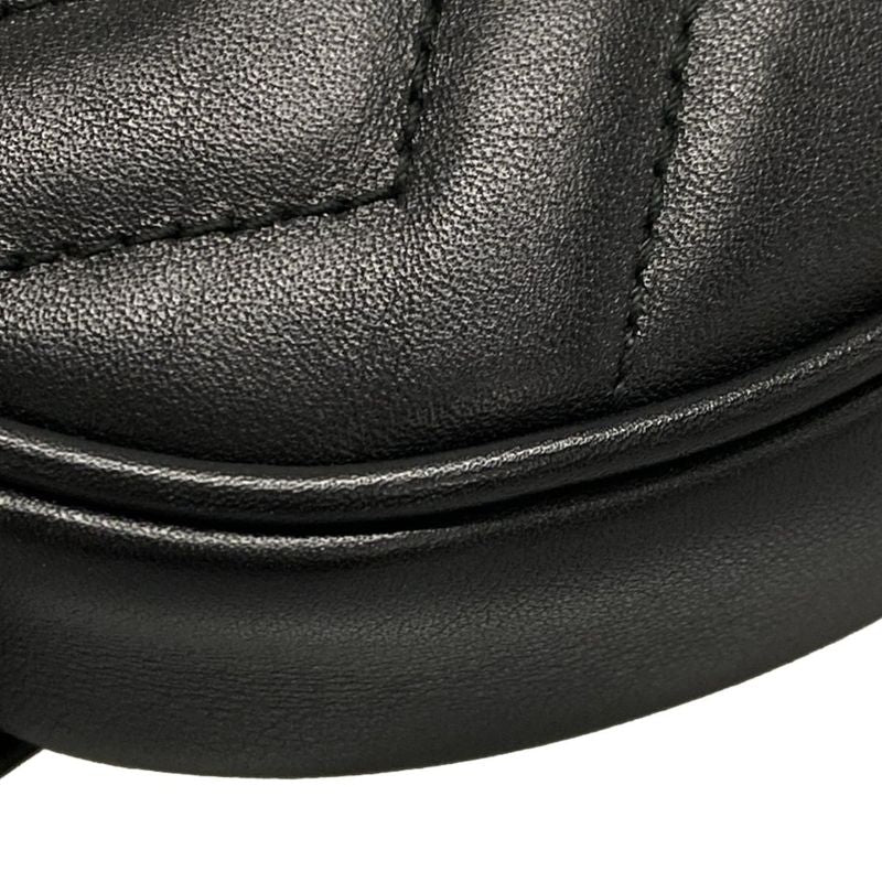 Gucci Waist Pouch GG Marmont Quilted Leather Belt Bag 476434 Black Leather