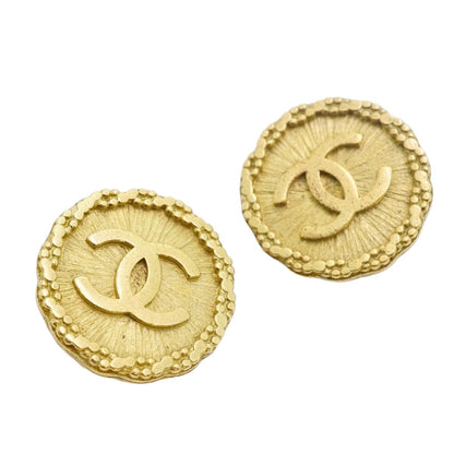 Chanel Earrings Vintage CC Logo Gold Plated — view 2