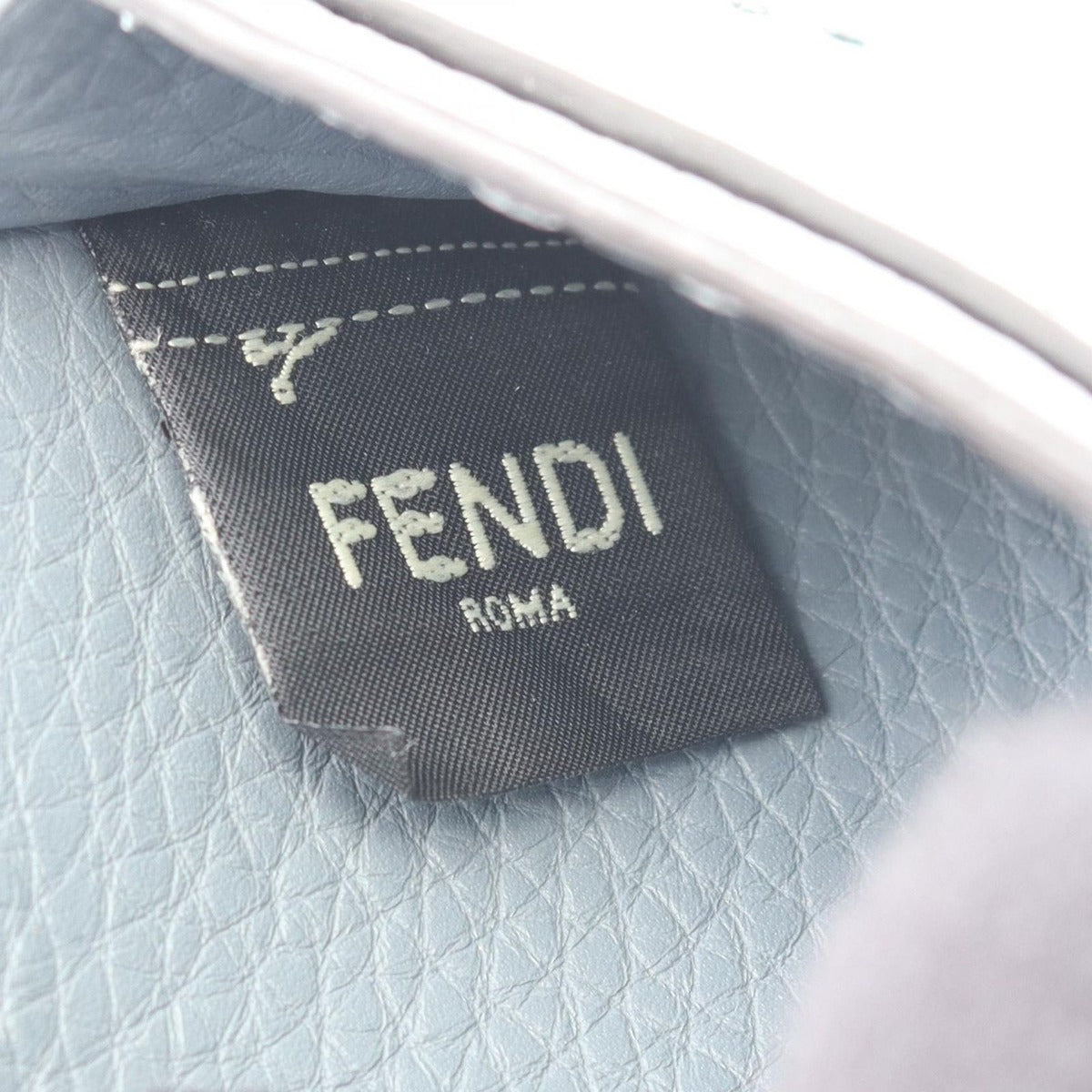 Fendi Card Case Selleria Blue Gray Leather Business Holder — view 5