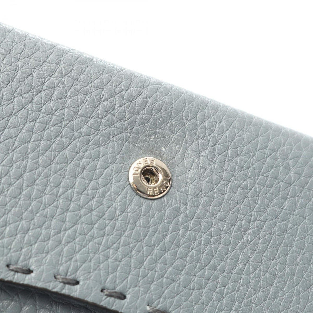 Fendi Card Case Selleria Blue Gray Leather Business Holder — view 6