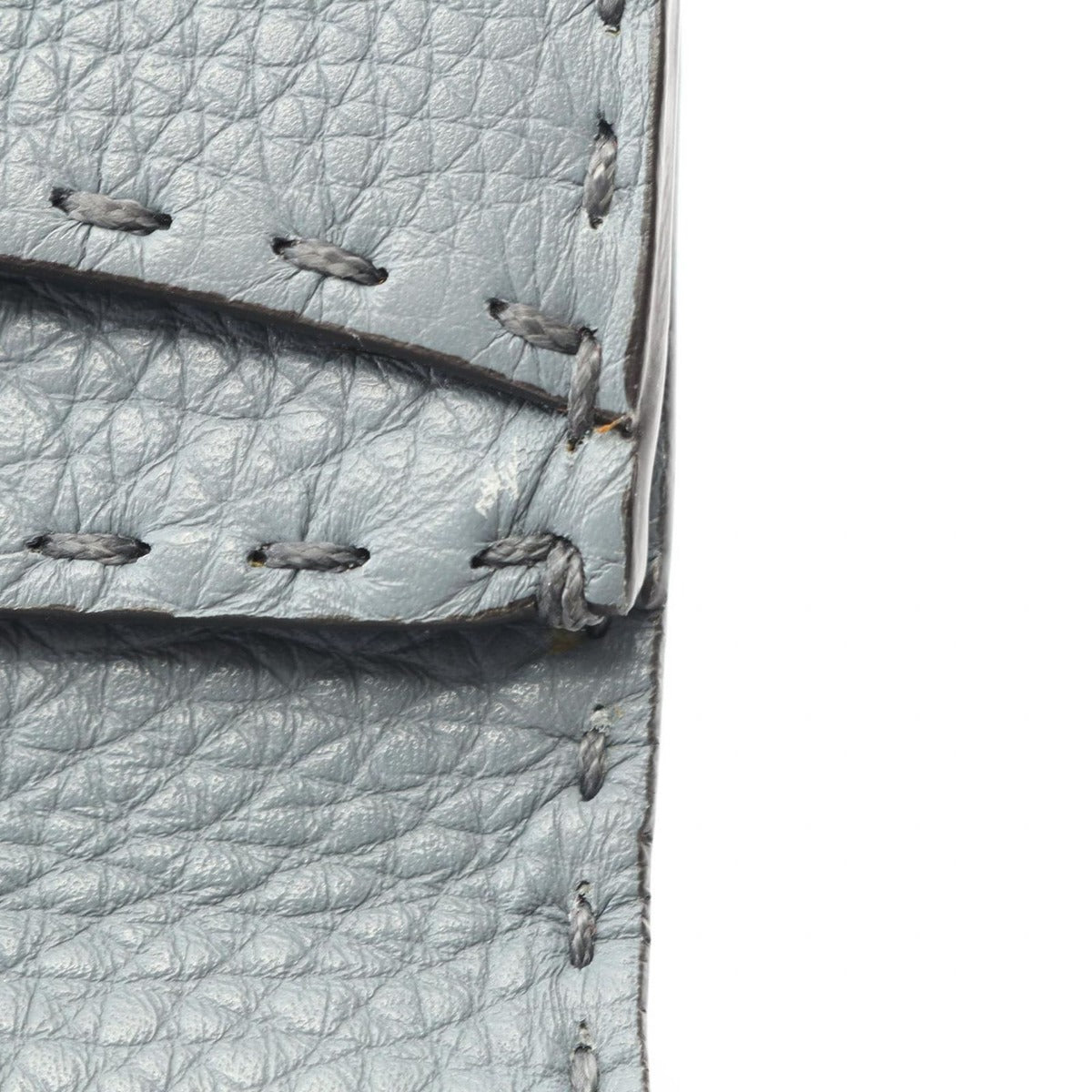 Fendi Card Case Selleria Blue Gray Leather Business Holder — view 7