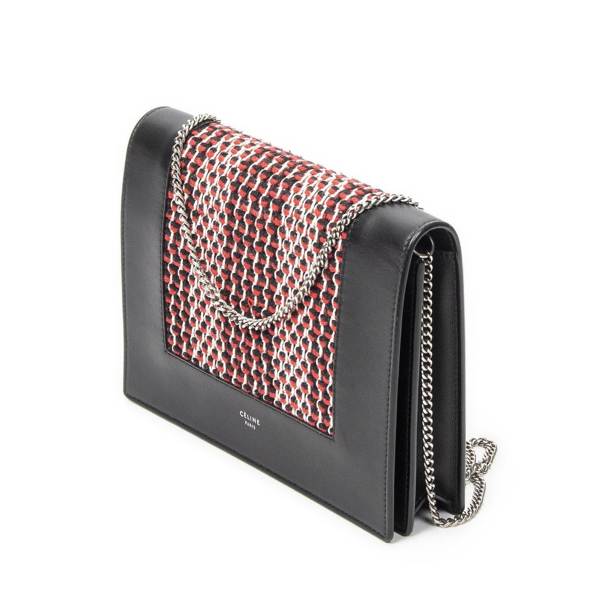 Celine Frame Evening Clutch Black Red Tweed — view 2