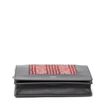 Celine Frame Evening Clutch Black Red Tweed — view 6