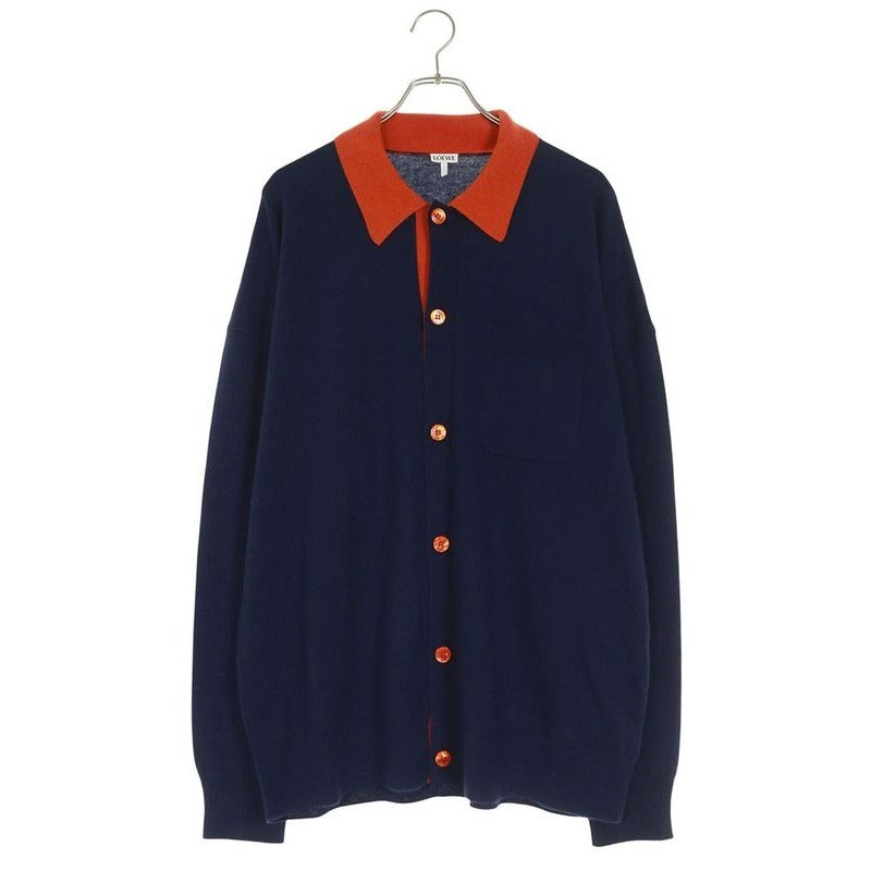 Loewe 25 AW H526 Y16 Ka7 Bicolor Polo Cardigan