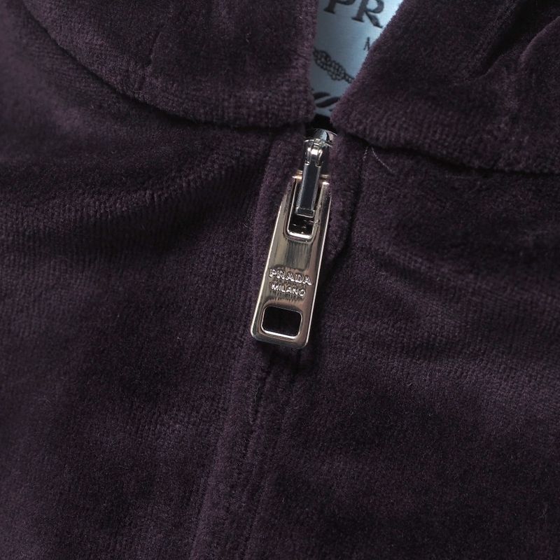 Prada Sports Prada Sports Hoodie Size S Zip Up Velour Logo Plate Made In