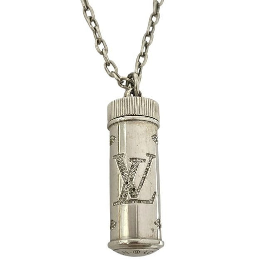 Louis Vuitton Monogram Strass Pill Case Necklace Pendant Chain Logo