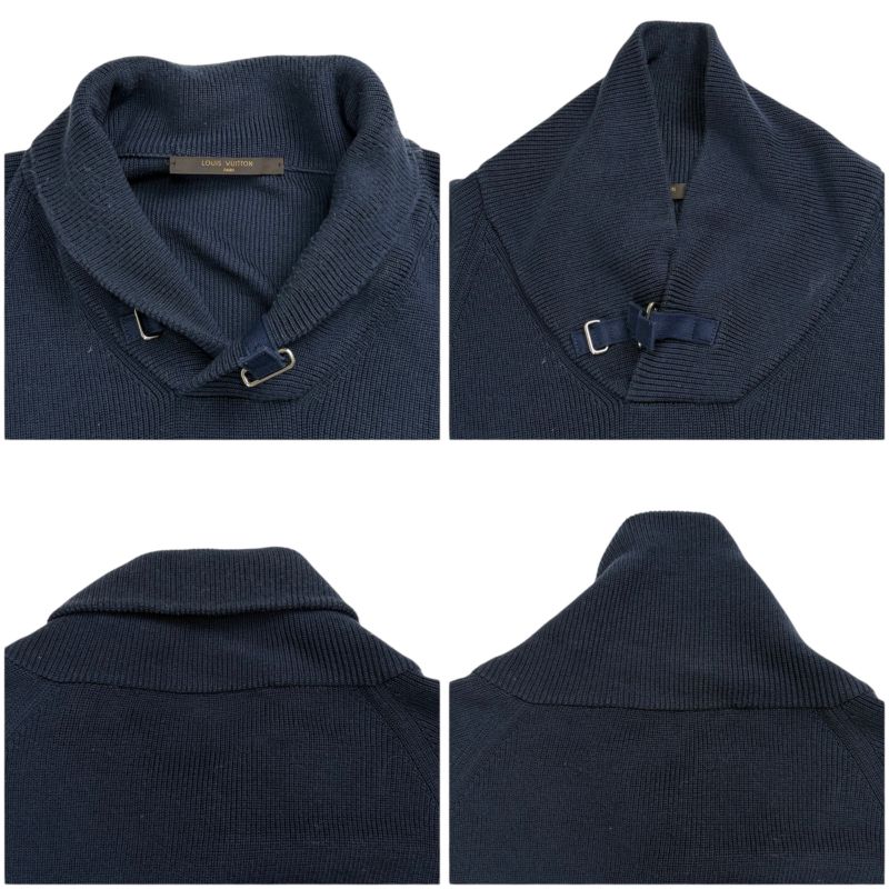 Louis Vuitton Knit Sweatshirt LV Logo Embroidery Hoodie Top 100% Cotton Size L