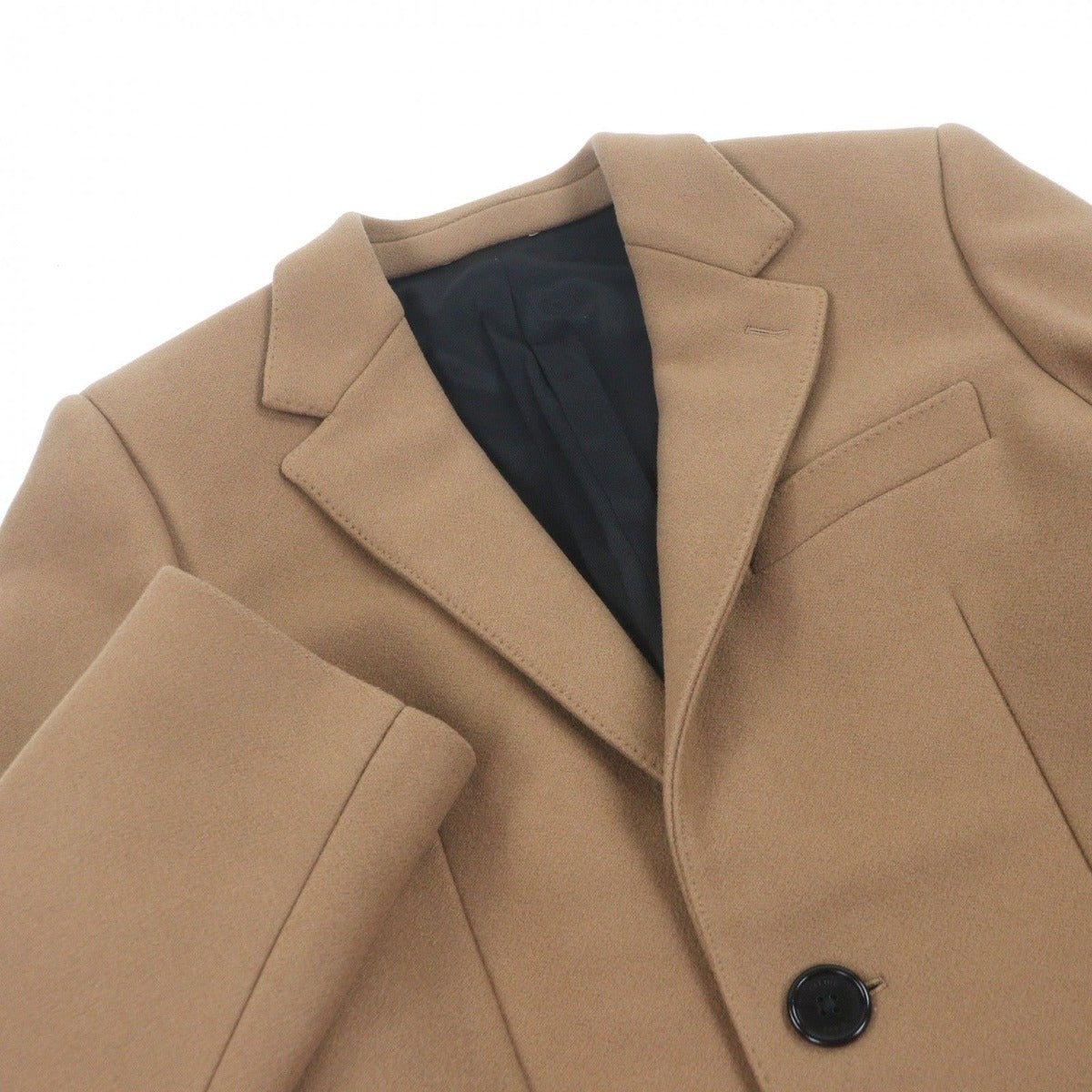 Celine 30% Cashmere Logo Button Chesterfield Coat Long Brown 44 — view 2