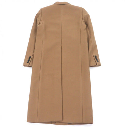 Celine 30% Cashmere Logo Button Chesterfield Coat Long Brown 44 — view 4
