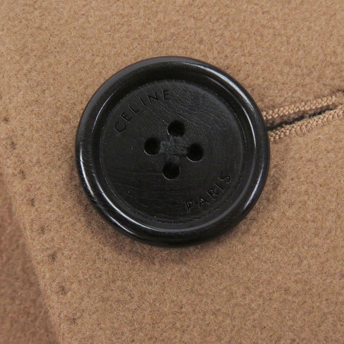 Celine 30% Cashmere Logo Button Chesterfield Coat Long Brown 44 — view 5
