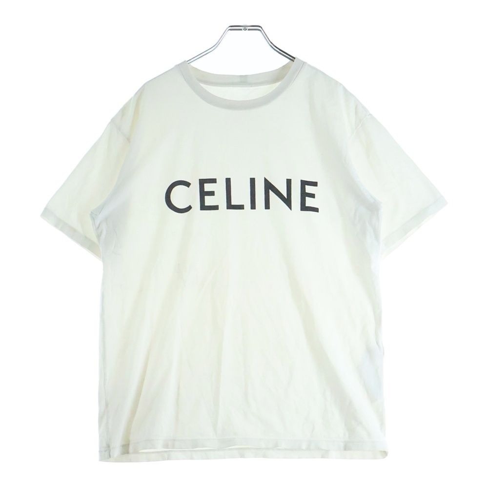 Celine Logo Print Short Sleeve T-Shirt White