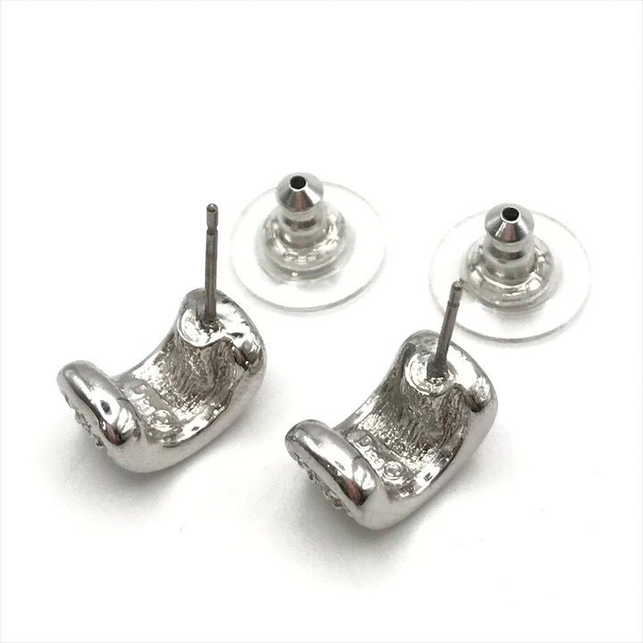 Dior Line Stone Silver Earrings