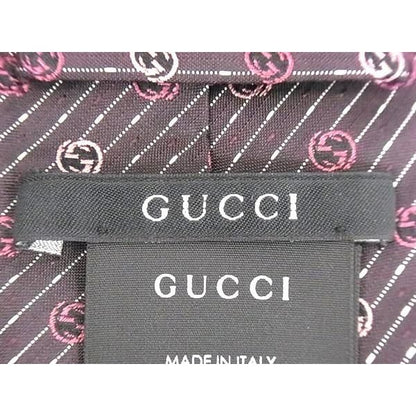Gucci 100% Silk Tie Gentlemen Business Brown and Pink Av8835 — view 3