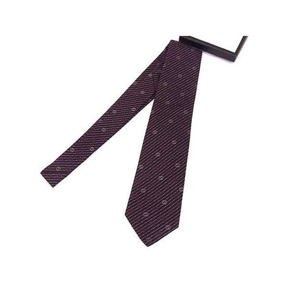 Gucci 100% Silk Tie Gentlemen Business Brown and Pink Av8835