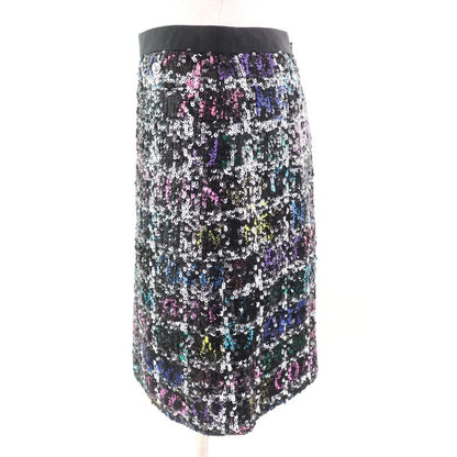 CHANEL 22A P73122 Lined With 100% Silk Sequins With Coco Mark Plate Knee-length