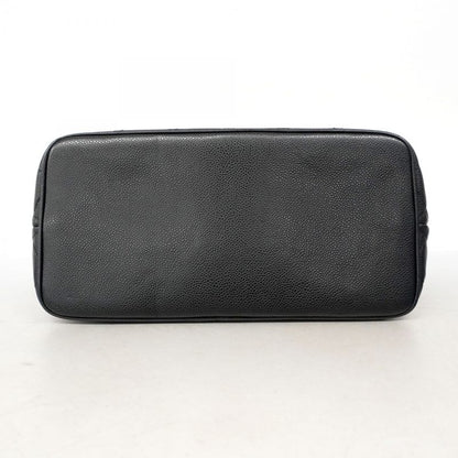 Chanel Tote Bag Revival Tote Caviar Skin Black Silver Hardware Women's