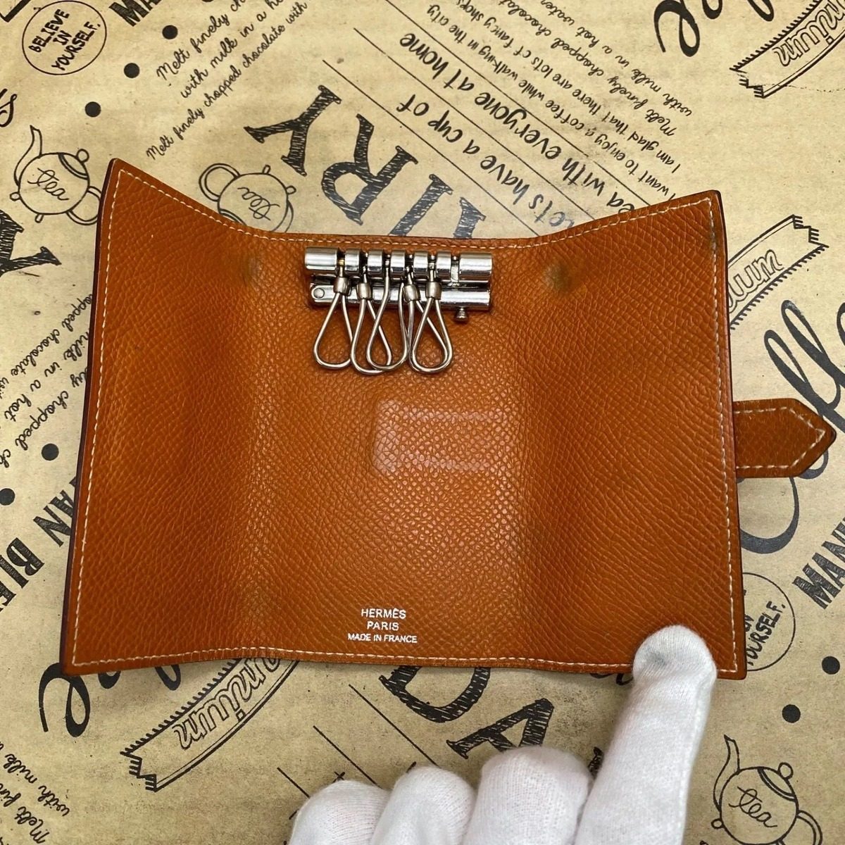 Hermes Key Case 5 Keys Brown Hook Bearn Key Holder — view 6