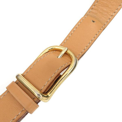 Celine Shoulder Bag Macadam PVC Leather Brown Gold Hardware Brown