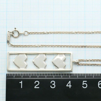 Tiffany & Co Triple Heart Silver Necklace Box Bag Total Weight Approx 92g