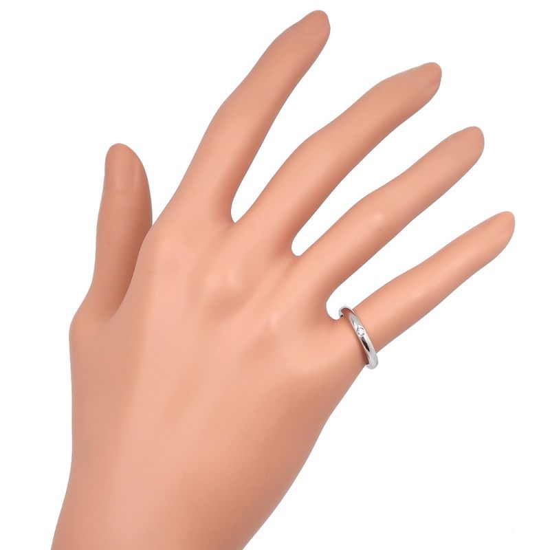 Tiffany & Co Stacking Band Elsa Peretti Pt950platinum X Diamonds 5.5 Ladies