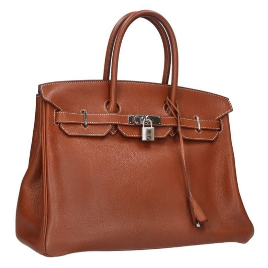 Hermes Birkin 35 A Stamp Togo Gold Handbag