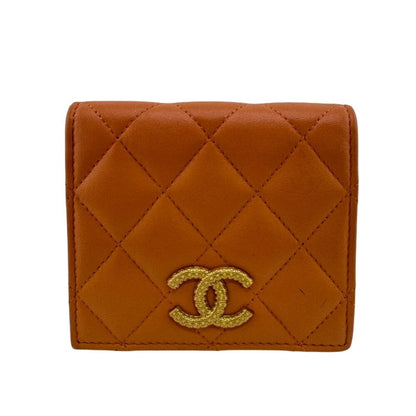 Chanel Compact Wallet Bifold Orange