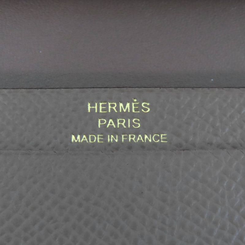 Hermes Bearn Mini Etoupe Vaux Epson Gold Hardware H Logo Hardware Mini Wallet
