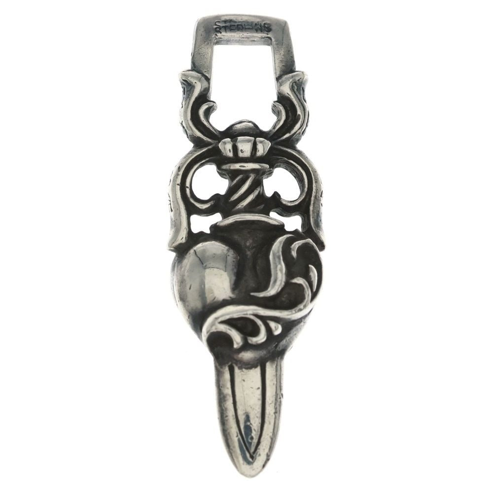 Chrome Hearts Dagger Heart Pendant Top Silver