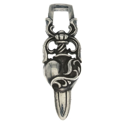 Chrome Hearts Dagger Heart Pendant Top Silver