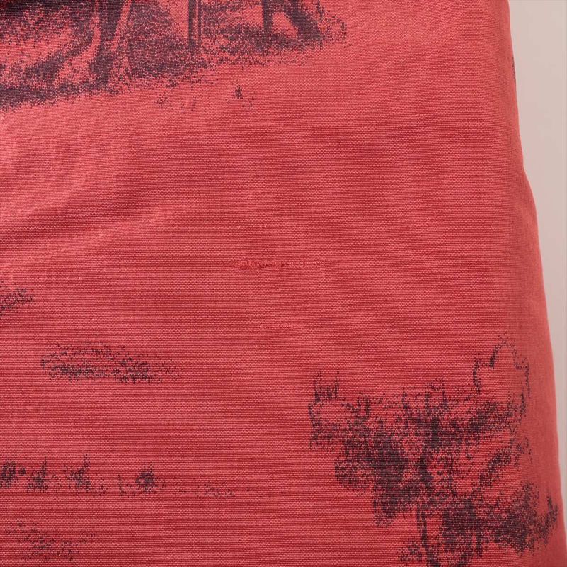 Hermes Silk Flared Skirt Women's 34 Horse Motif Horse Pattern Red Made In France