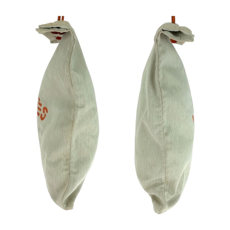 Hermes Aline GM White Orange Gold Hardware Canvas/toile Chevron Tote Bag Women