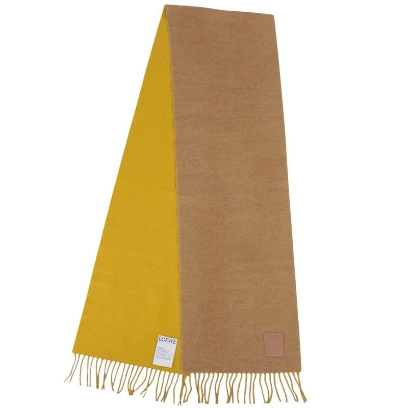 Loewe Muffler Shawl Fringe Wool Cashmere Lady Scarf