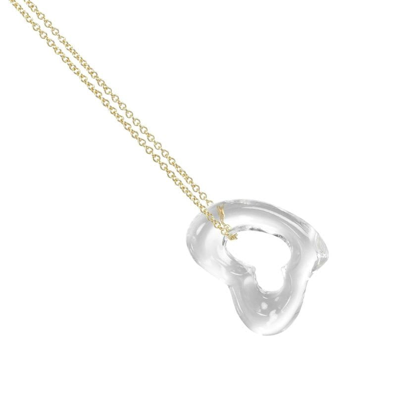 Tiffany & Co Open Heart 18K Yellow Gold Crystal 4.28g