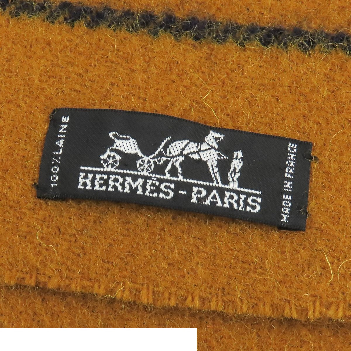 Hermes Rocabar Yellow Navy Red Wool Scarf — view 3