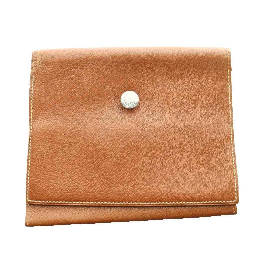 Hermes Leather Book Cover with Button Brown SS OS