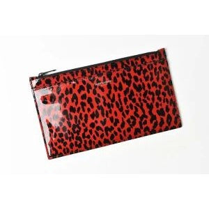 Saint Laurent Paris Flap Pouch Clutch Bag Rouge Black — view 4