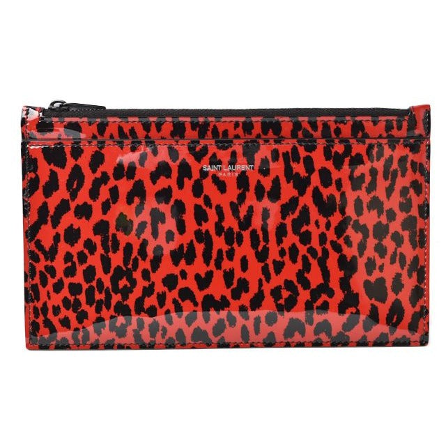 Saint Laurent Paris Flap Pouch Clutch Bag Rouge Black