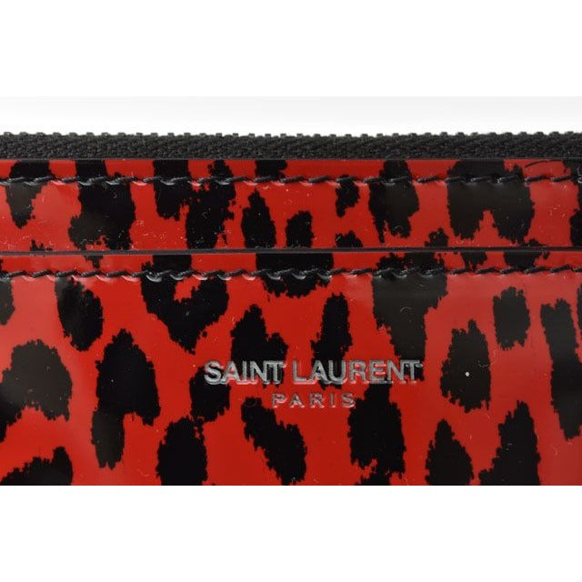 Saint Laurent Paris Flap Pouch Clutch Bag Rouge Black — view 8