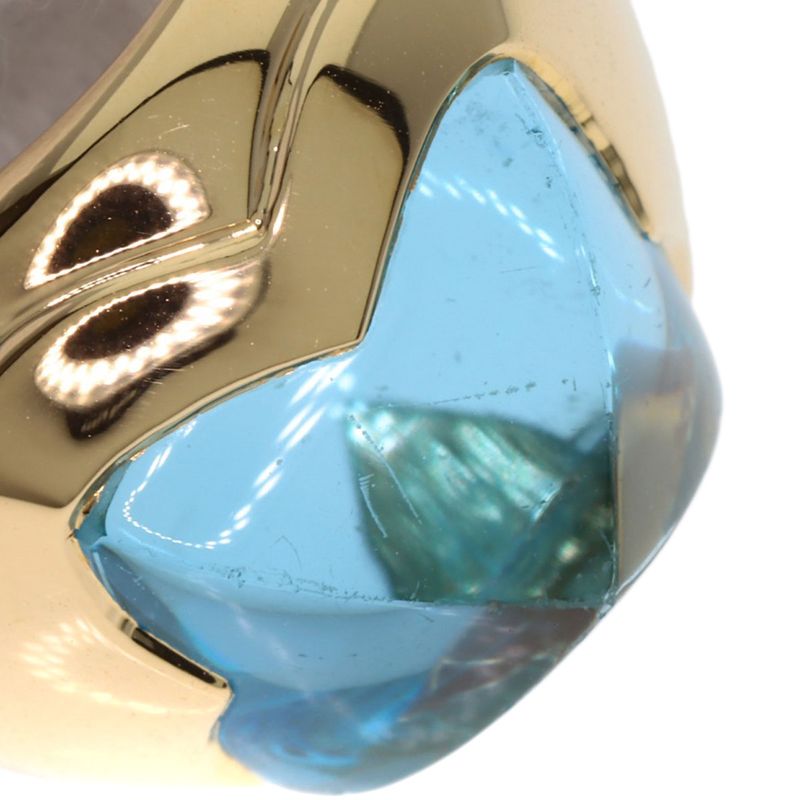 Bvlgari Bulgari Piramide Blue Topaz Ring - 18K Yellow Gold Ladies