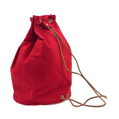 Hermes Polochon Mimil GM Leather Cotton Brown Red Shoulder Bag Gold — view 2
