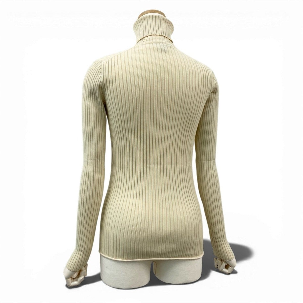 Louis Vuitton One Point Logo Tight Rib Knit Long Sleeve M Ivory — view 3