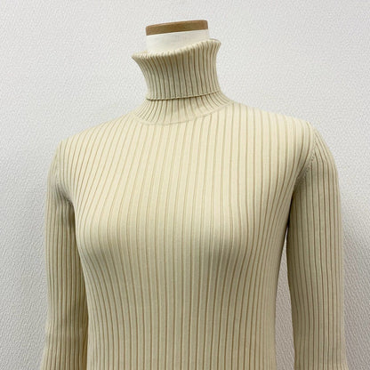 Louis Vuitton One Point Logo Tight Rib Knit Long Sleeve M Ivory — view 4