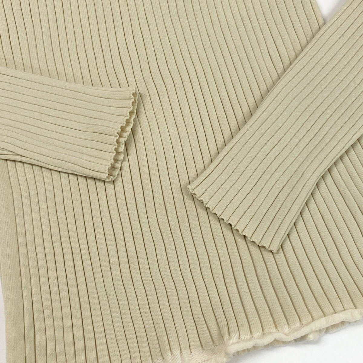 Louis Vuitton One Point Logo Tight Rib Knit Long Sleeve M Ivory — view 6